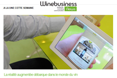 Article Winebusiness News sur la Réalité Augmentée dans l'univers du vin