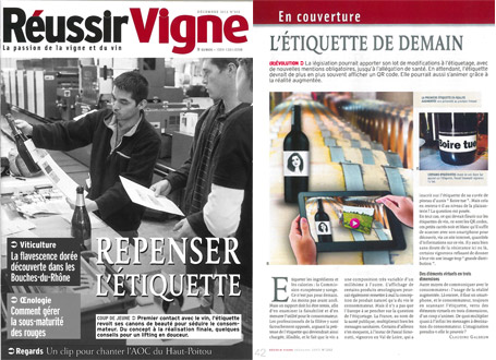 Article réalitée augmentée sur Réussir Vigne - décembre 2013